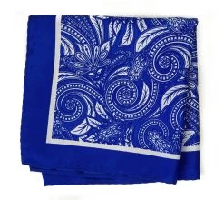 100% Silk Pocket Square - Royal Blue Baroque Design 12.5 X 12.5 10 100% Silk Pocket Square - Royal Blue Baroque Design 12.5 X 12.5 -Fashionable Costume 001 11 4 86538.1608933129