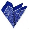 100% Silk Pocket Square - Royal Blue Baroque Design 12.5 X 12.5