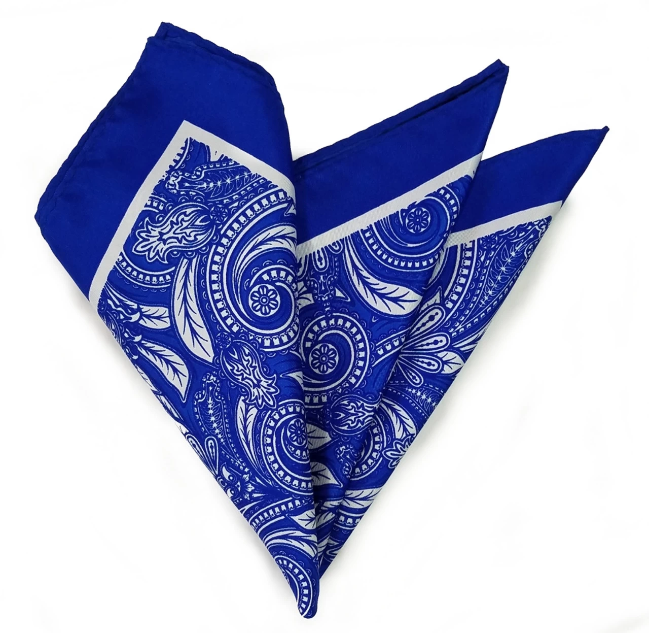 100% Silk Pocket Square - Royal Blue Baroque Design 12.5 X 12.5 1 100% Silk Pocket Square - Royal Blue Baroque Design 12.5 X 12.5