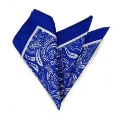 100% Silk Pocket Square - Royal Blue Baroque Design 12.5 X 12.5 11 100% Silk Pocket Square - Royal Blue Baroque Design 12.5 X 12.5 -Fashionable Costume 001 11 84383.1608933129