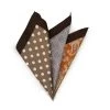 100% Silk Pocket Square Tan Polka Dots With Orange Paisleys 12.5in