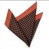 100% Silk Pocket Square - Salmon & Brown Polka Dot 12.5in X 12.5in