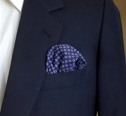 100% Silk Pocket Square - Navy & Royal Blue Petite Paisleys 12.5 X 12.5 -Fashionable Costume 040 2 72697.1606937944