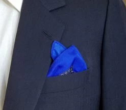 100% Silk Pocket Square - Navy & Royal Blue Petite Paisleys 12.5 X 12.5 -Fashionable Costume 040 4 88700.1606937945