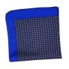 100% Silk Pocket Square - Navy & Royal Blue Petite Paisleys 12.5 X 12.5