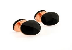 Large Double-Sided Black Onyx In Rose Gold Cufflinks (V-CF-G1211B-RG) -Fashionable Costume 150009a 16008.1583748304