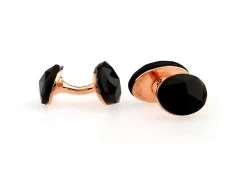 Large Double-Sided Black Onyx In Rose Gold Cufflinks (V-CF-G1211B-RG) -Fashionable Costume 150009c 86403.1583748304