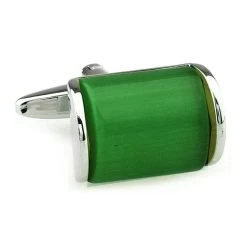 Green Cat's Eye Stone Arch Cufflinks (V-CF-166374) -Fashionable Costume 166374 1 75382.1584383934