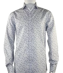 St. Cado Light Blue Petite Floral Fashion Shirt