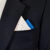 Two-Tone White Dots & Blue 100% Cotton Pre-Folded Pocket Square Insert