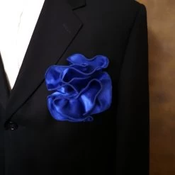 Antonio Ricci 2-in-1 Pouf Round Pocket Square - Royal Trim On Royal -Fashionable Costume 20200125 130546 04324.1581689927
