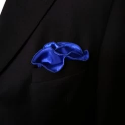 Antonio Ricci 2-in-1 Pouf Round Pocket Square - Royal Trim On Royal -Fashionable Costume 20200125 130654 47369.1581689928