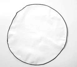 100% Cotton White 2-in-1 Pouf Round Pocket Square With Black Trim -Fashionable Costume 20230401 114113 002 48387.1680384637