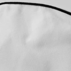 100% Cotton White 2-in-1 Pouf Round Pocket Square With Black Trim -Fashionable Costume 20230401 114119 66973.1680384637