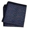 100% Silk Pocket Square - Dark Blue Small Paisley Design 12.5 X 12.5