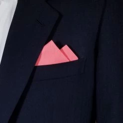 100% Cotton Pre-Folded Pocket Square Handkerchief Insert - Salmon