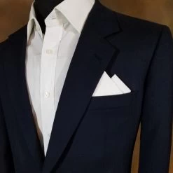 White Linen Blend Pre-Folded Pocket Square Handkerchief Insert - 2 Point -Fashionable Costume 2 pt white linen 2 41948.1684775391