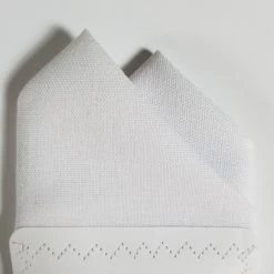 White Linen Blend Pre-Folded Pocket Square Handkerchief Insert - 2 Point -Fashionable Costume 2 pt white linen 4 72347.1684531678