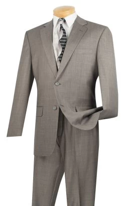 Vinci 2-Button Texture Weave Suit With Flat-Front Slacks - X-Long Sizes -Fashionable Costume 2lk 1 gray 3 64173.1521664787