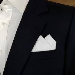 100% Cotton Pre-Folded Pocket Square Handkerchief Insert - Grey On White 8 100% Cotton Pre-Folded Pocket Square Handkerchief Insert - Grey On White -Fashionable Costume 2pt grey white5 62608.1666822214