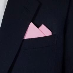 Pink 100% Cotton Pre-Folded Pocket Square Handkerchief Insert - 2 Point -Fashionable Costume 2pt solid Pink a 23379.1651165475