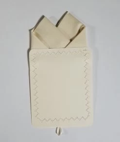100% Ivory Cotton Pre-Folded Pocket Square Handkerchief Insert - 2 Point -Fashionable Costume 2pt solid ivory 5 80571.1650124835