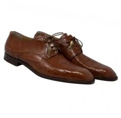 Mauri Genuine Dark Cognac Alligator Italian Dress Shoe -Fashionable Costume 3046 29979.1594590892