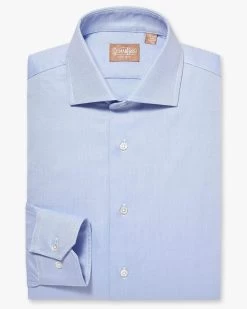 Gitman Bros. 100% Royal Oxford Blue Cotton Wide Spread Collar Dress Shirt