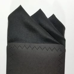 Black 100% Silk Pre-Folded Pocket Square Handkerchief Insert -Fashionable Costume 3PT Black 4 74683.1660249232