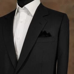 Black 100% Silk Pre-Folded Pocket Square Handkerchief Insert -Fashionable Costume 3PT Black 63557.1660249229