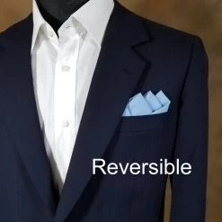 Blue 100% Cotton Pre-Folded Pocket Square Handkerchief Insert -Fashionable Costume 3pt blue 3 87057.1677605590