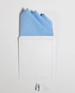 Blue 100% Cotton Pre-Folded Pocket Square Handkerchief Insert -Fashionable Costume 3pt blue 4 60446.1677605566