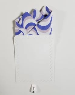Periwinkle Blue Swirl 100% Cotton Pre-Folded Pocket Square Handkerchief Insert -Fashionable Costume 3pt blue swirl 4 54521.1683316948