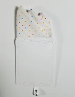 White Mini- Dots 100% Cotton Pre-Folded Pocket Square Handkerchief Insert -Fashionable Costume 3pt white multi dot 4 64794.1683317120