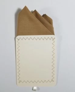 Golden Tan Silk With Cotton Pre-Folded Pocket Square Handkerchief Insert -Fashionable Costume 3pt Tan Cotton Silk 3 80067.1677013956