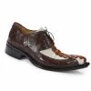 Mauri Genuine Rust Crocodile And Hornback Italian Dress Shoe