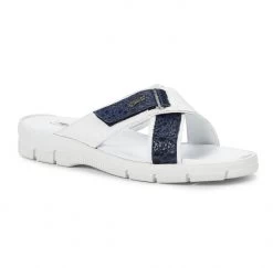 Mauri Genuine Ostrich And Frog White Sandal