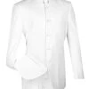 Lucci Banded Collar Fashion Suit - White