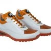 Mauri Genuine Crocodile & Logo Embossed Patent Leather Orange Sneaker