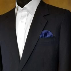 Pre-Folded Dotted Pocket Square Insert - Dark Blue
