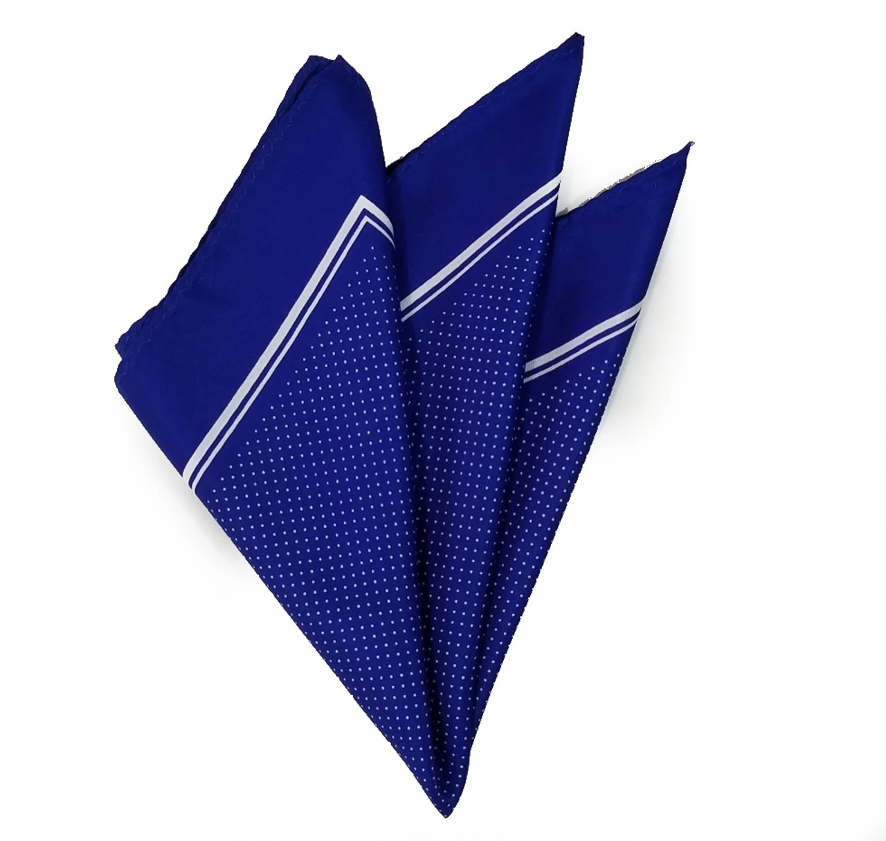 100% Silk Pocket Square - Royal Blue & White Tiny Polka Dots 12.5in X 12.5in 2 100% Silk Pocket Square - Royal Blue & White Tiny Polka Dots 12.5in X 12.5in - Image 2