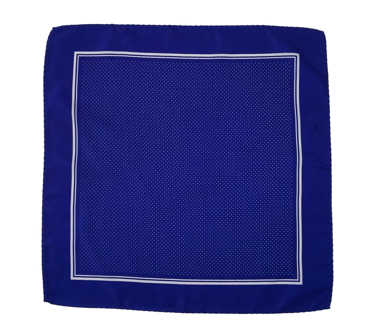 100% Silk Pocket Square - Royal Blue & White Tiny Polka Dots 12.5in X 12.5in 3 100% Silk Pocket Square - Royal Blue & White Tiny Polka Dots 12.5in X 12.5in - Image 3