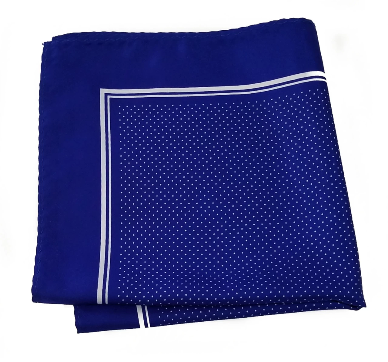 100% Silk Pocket Square - Royal Blue & White Tiny Polka Dots 12.5in X 12.5in 1 100% Silk Pocket Square - Royal Blue & White Tiny Polka Dots 12.5in X 12.5in