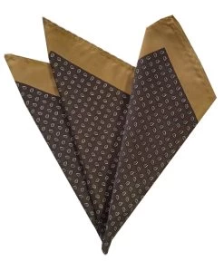 100% Silk Pocket Square -Brown & Tan Petite Paisleys 12.5 X 12.5 -Fashionable Costume ALPK DF028 3 39436.1598978762
