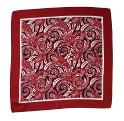 100% Silk Pocket Square - Dark Red Baroque Scroll Design 12.5 X 12.5 -Fashionable Costume ALPK DF105 2 59156.1599110974