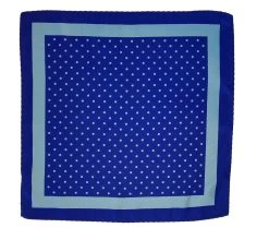 100% Silk Pocket Square - Baby Blue & Royal Polka Dot - 12in -Fashionable Costume ALPK DF201 2 36932.1619635512
