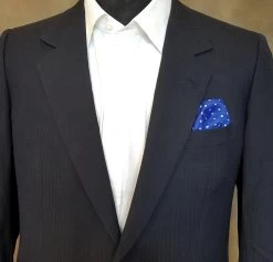 100% Silk Pocket Square - Baby Blue & Royal Polka Dot - 12in -Fashionable Costume ALPK DF201 40385.1619635512