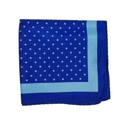 100% Silk Pocket Square - Baby Blue & Royal Polka Dot - 12in -Fashionable Costume ALPK DF201b 04744.1619728045