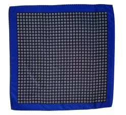 100% Silk Pocket Square - Royal Blue With Navy & White Polka Dots 12.5in -Fashionable Costume ALPK DF206 2 16194.1619635315