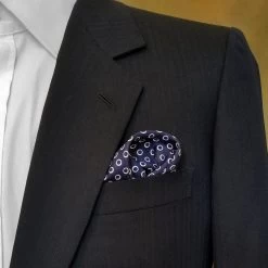 100% Silk Pocket Square - Royal Blue With Navy & White Polka Dots 12.5in -Fashionable Costume ALPK DF206 3 46207.1619635315